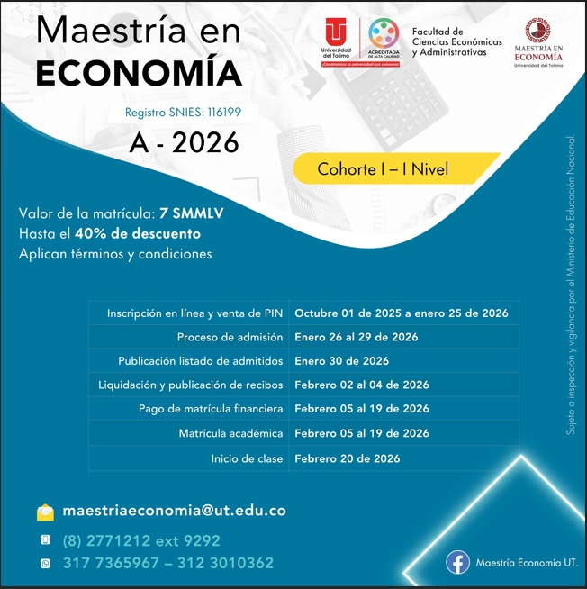Flyer oferta Maestría en Economía