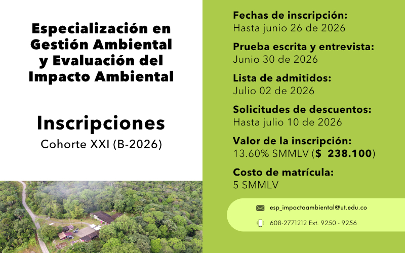 Especialización en Gestión Ambiental y Evaluación del Impacto Ambiental