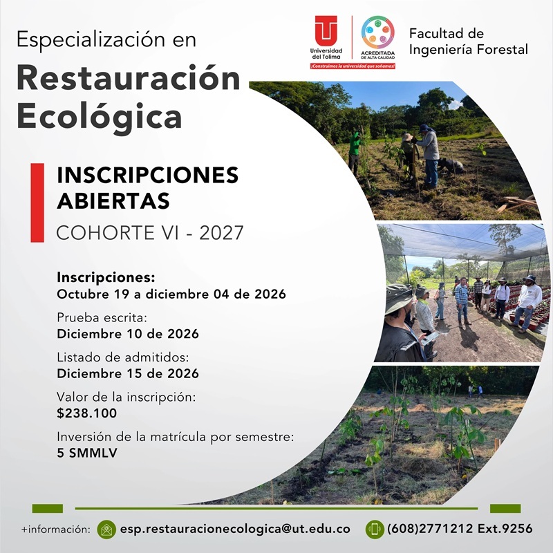 Convocatoria Especialización en Restauración Ecológica A-2027
