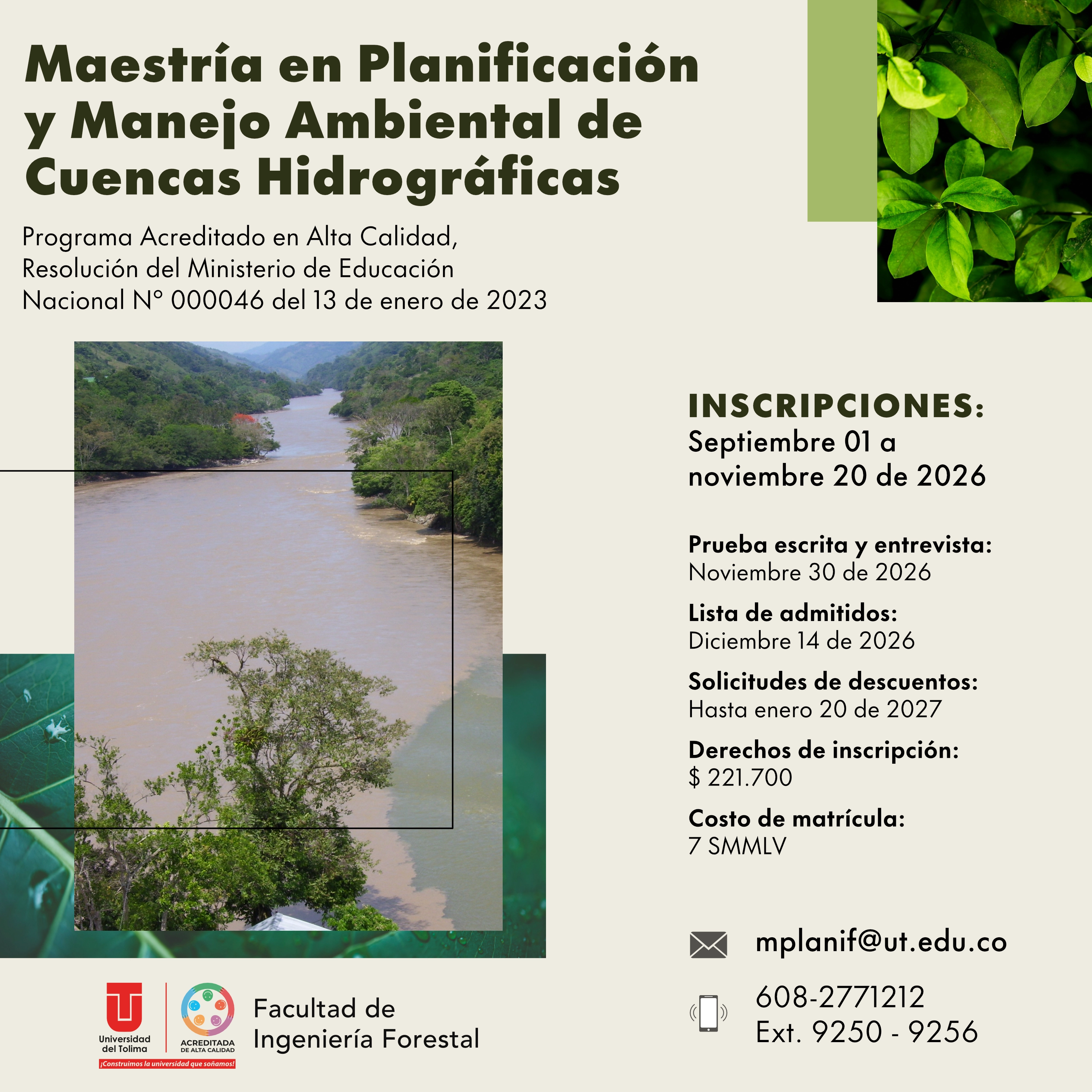 Maestria planificacion de cuencas 2026